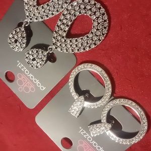 Paparazzi clip on earrings 2 pairs. Gorgeous earrings. Both drop earrings